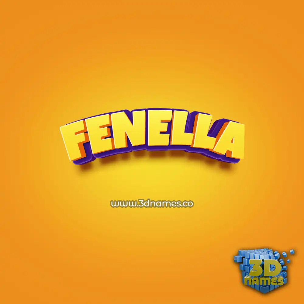fenella in Orange Toon style - 3D name wallpaper