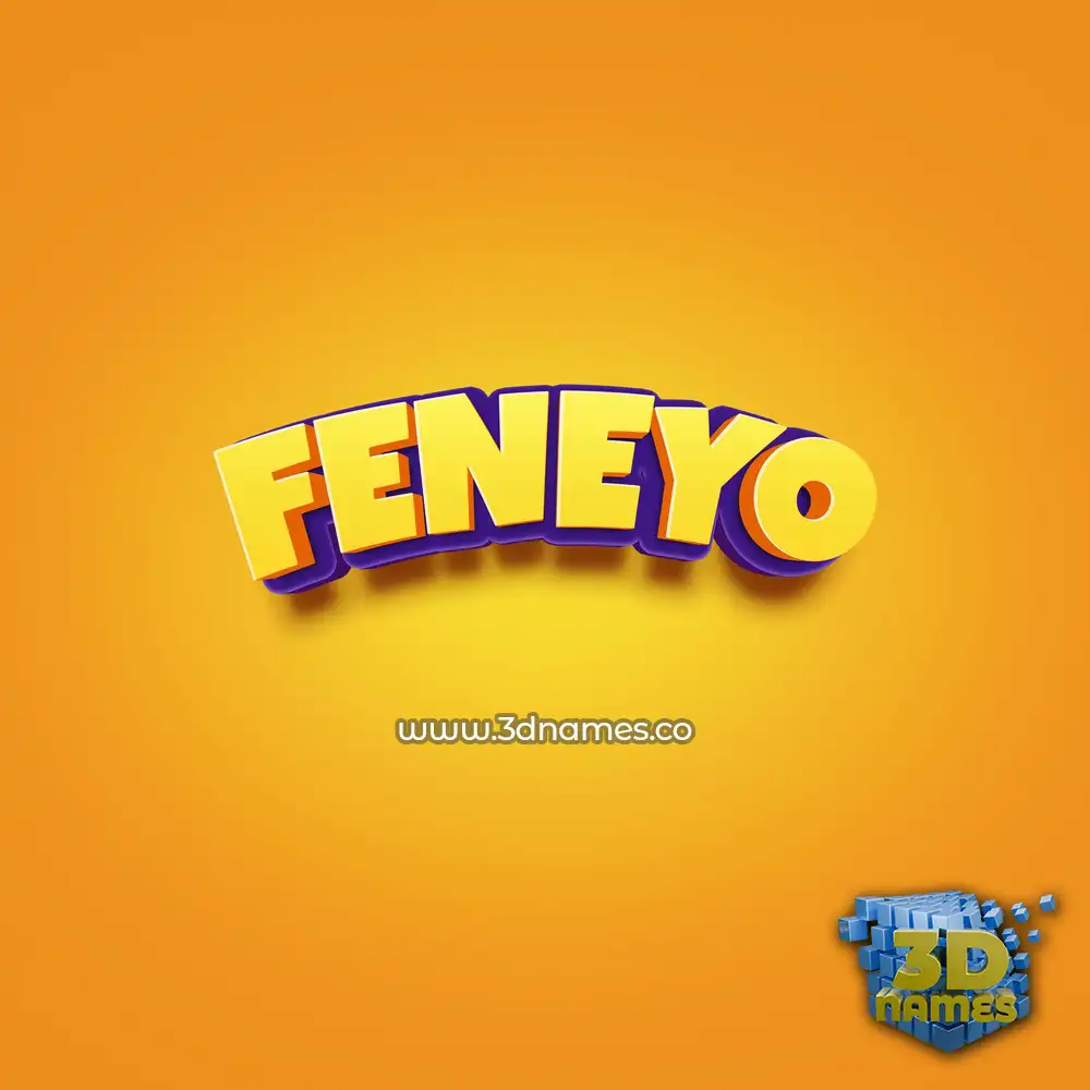 feneyo in Orange Toon style - 3D name wallpaper