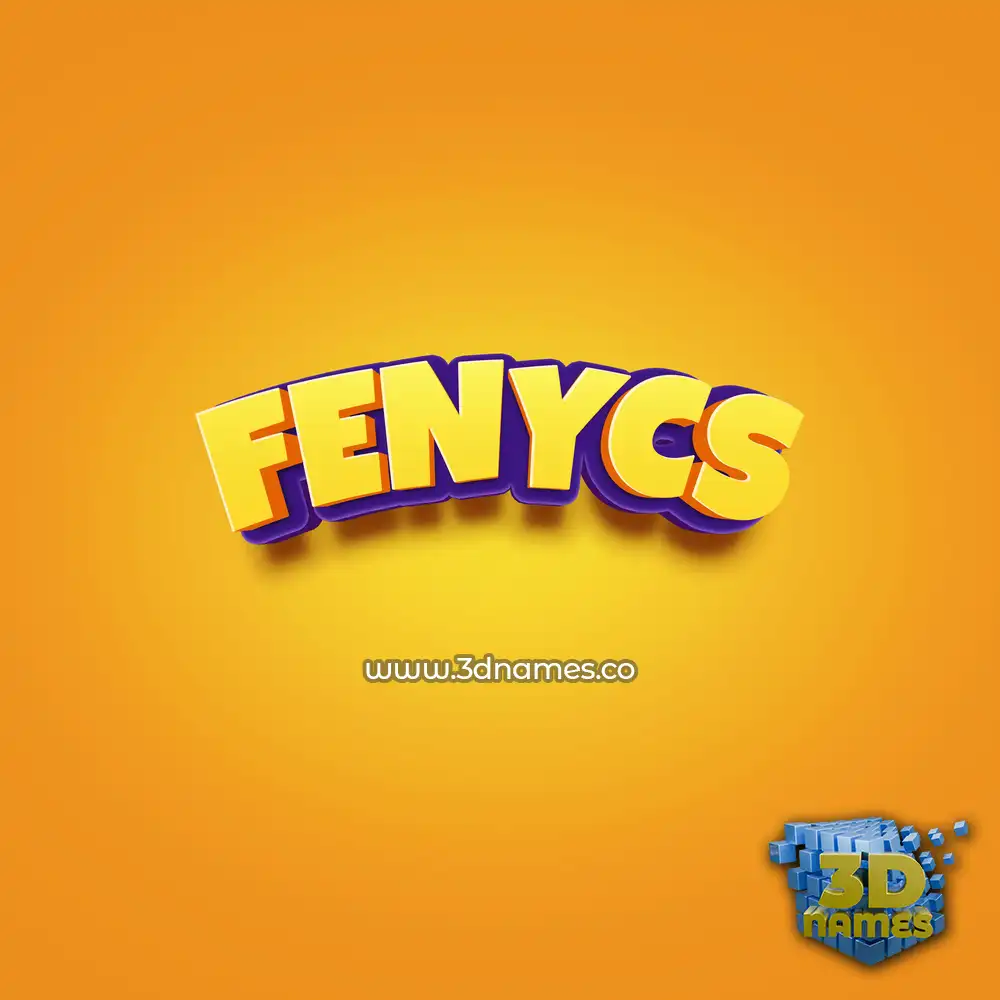fenycs in Orange Toon style - 3D name wallpaper