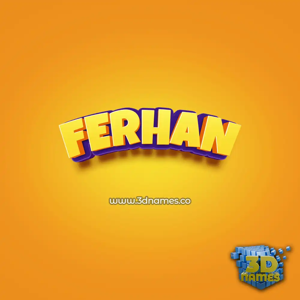 ferhan in Orange Toon style - 3D name wallpaper