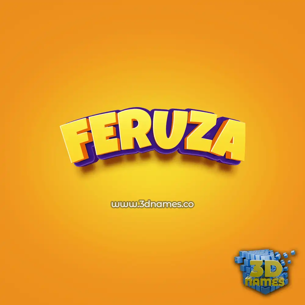 feruza in Orange Toon style - 3D name wallpaper