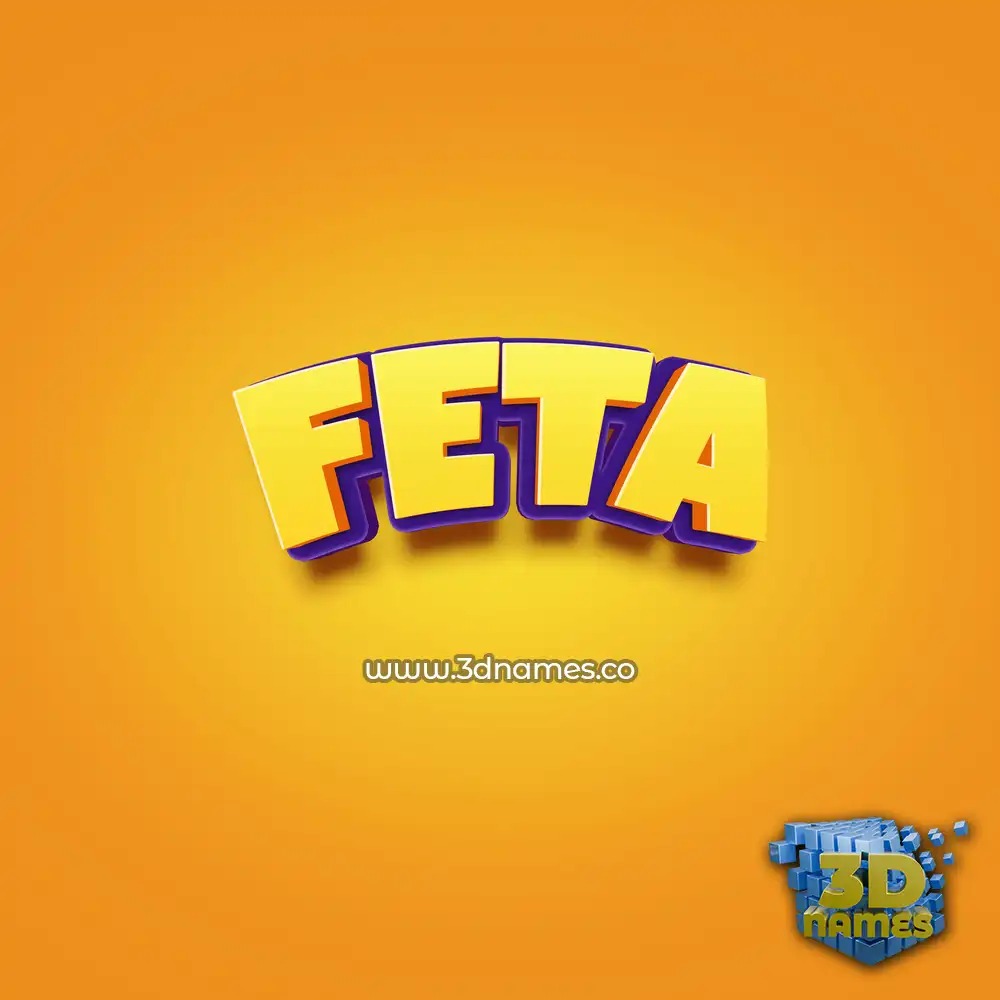 feta in Orange Toon style - 3D name wallpaper