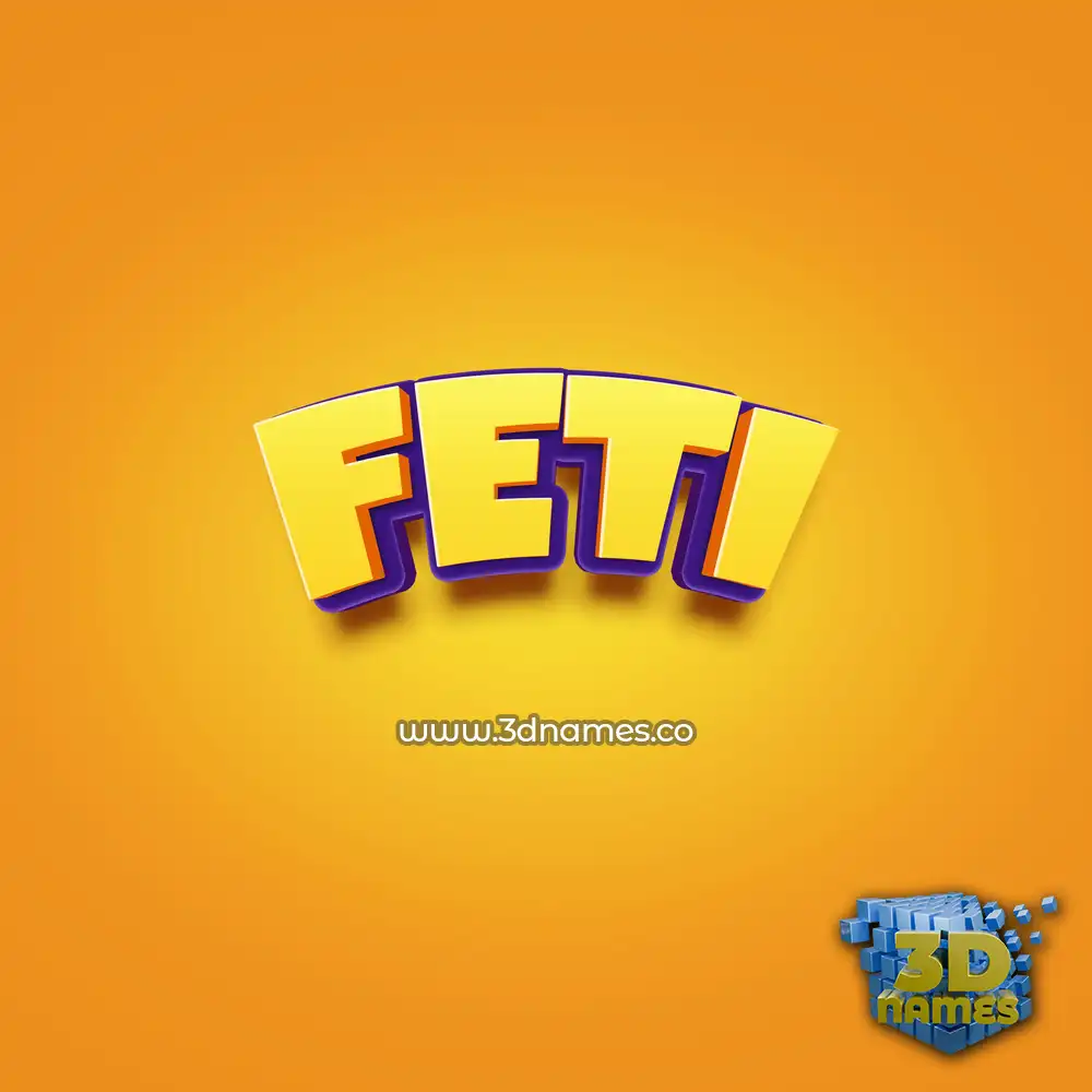 feti in Orange Toon style - 3D name wallpaper