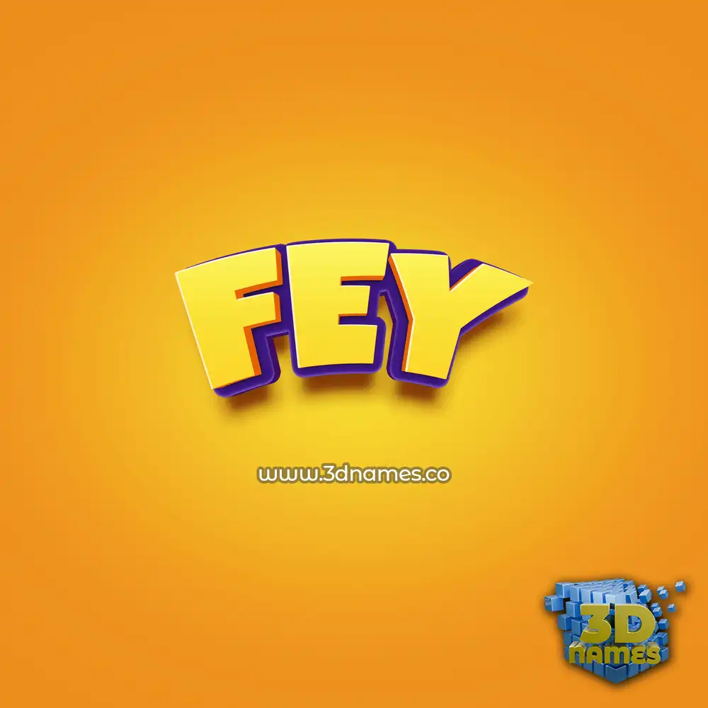 fey in Orange Toon style - 3D name wallpaper