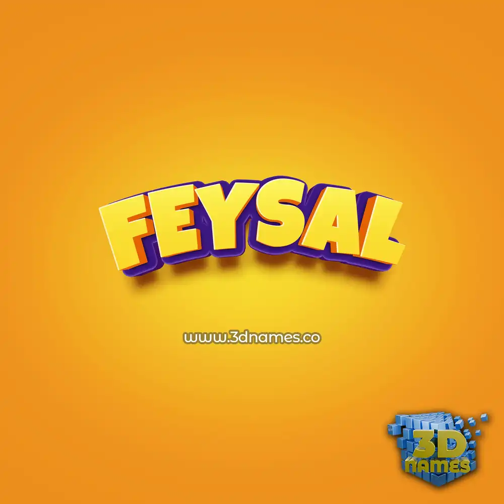 feysal in Orange Toon style - 3D name wallpaper