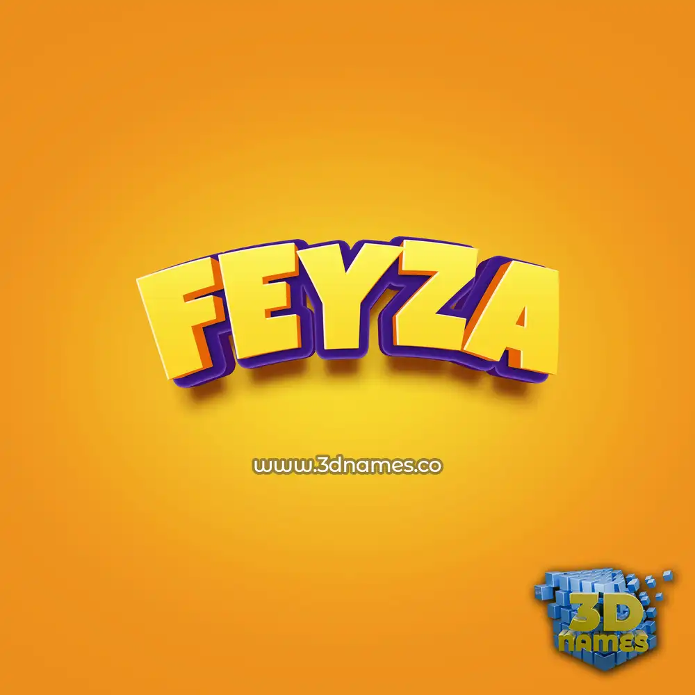 feyza in Orange Toon style - 3D name wallpaper