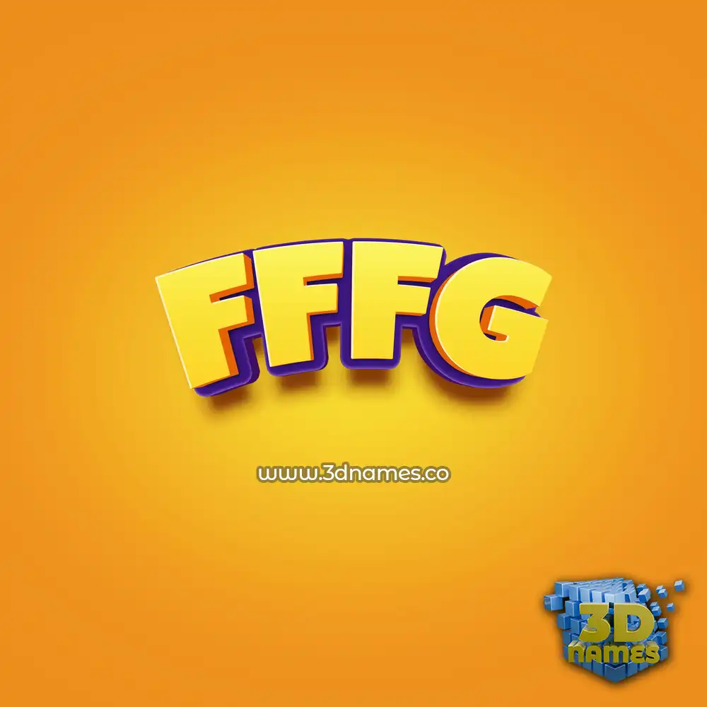 fffg in Orange Toon style - 3D name wallpaper