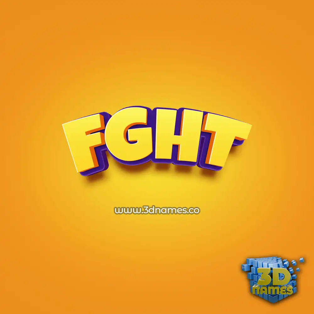 fght in Orange Toon style - 3D name wallpaper