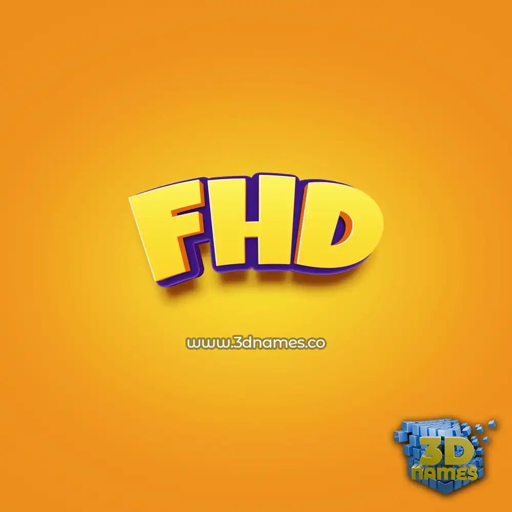 fhd in Orange Toon style - 3D name wallpaper