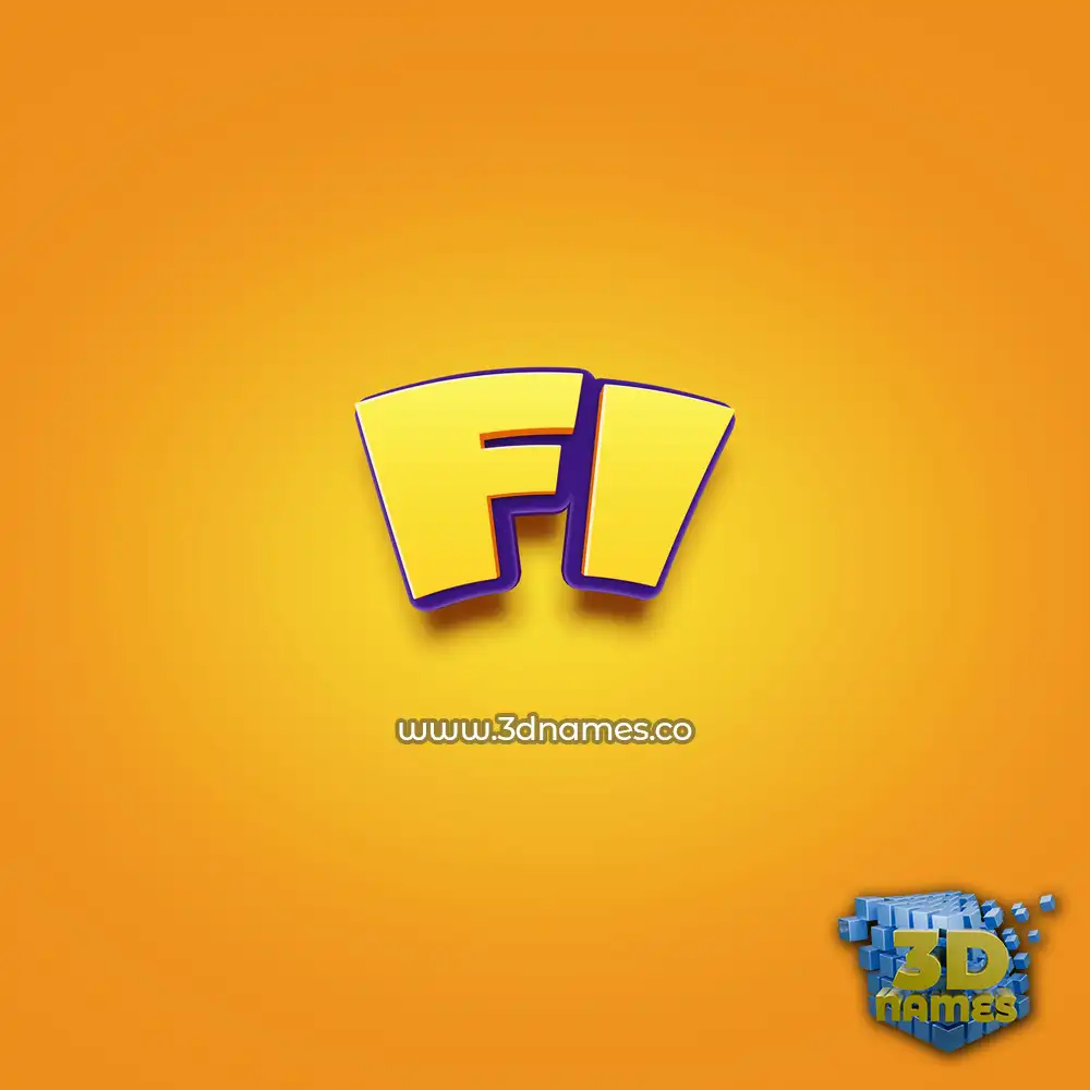 fi in Orange Toon style - 3D name wallpaper