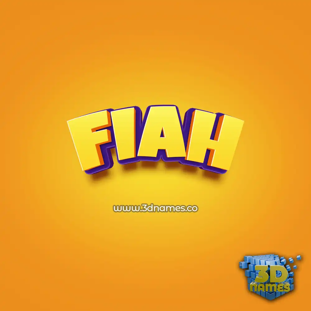 fiah in Orange Toon style - 3D name wallpaper