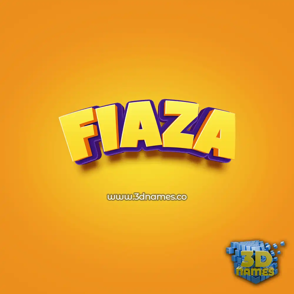fiaza in Orange Toon style - 3D name wallpaper