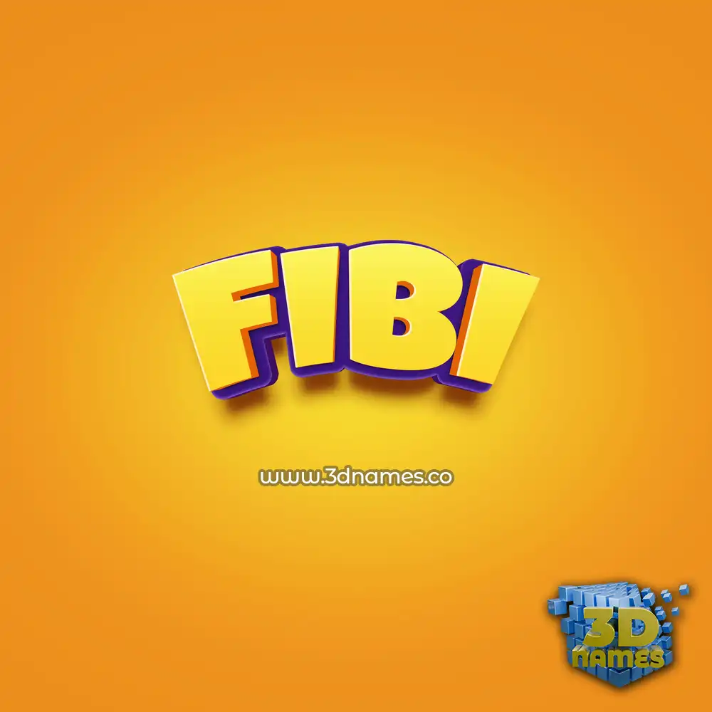 fibi in Orange Toon style - 3D name wallpaper