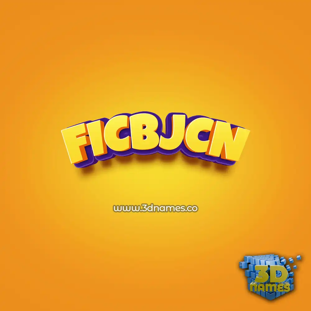 ficbjcn in Orange Toon style - 3D name wallpaper
