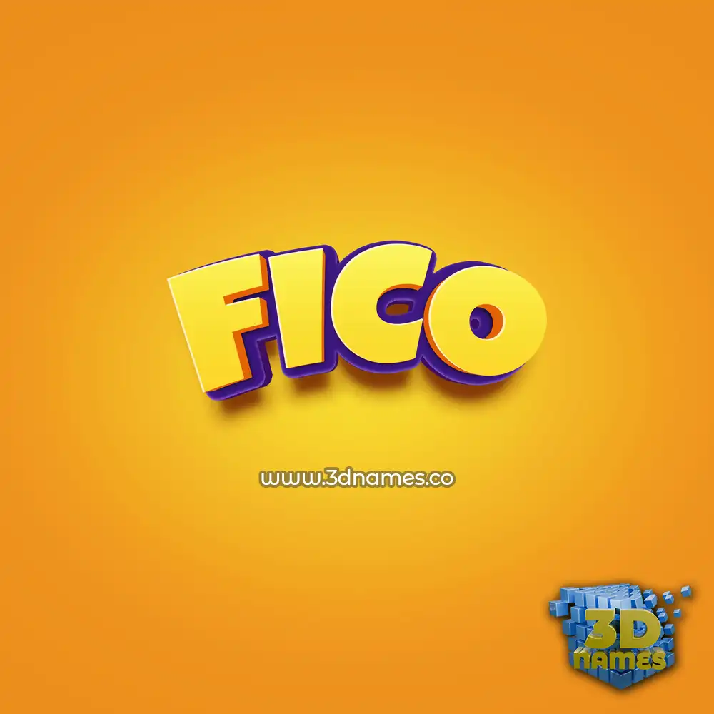 fico in Orange Toon style - 3D name wallpaper