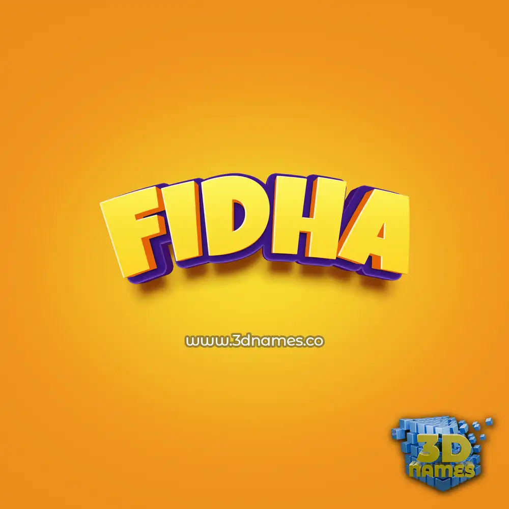 fidha in Orange Toon style - 3D name wallpaper