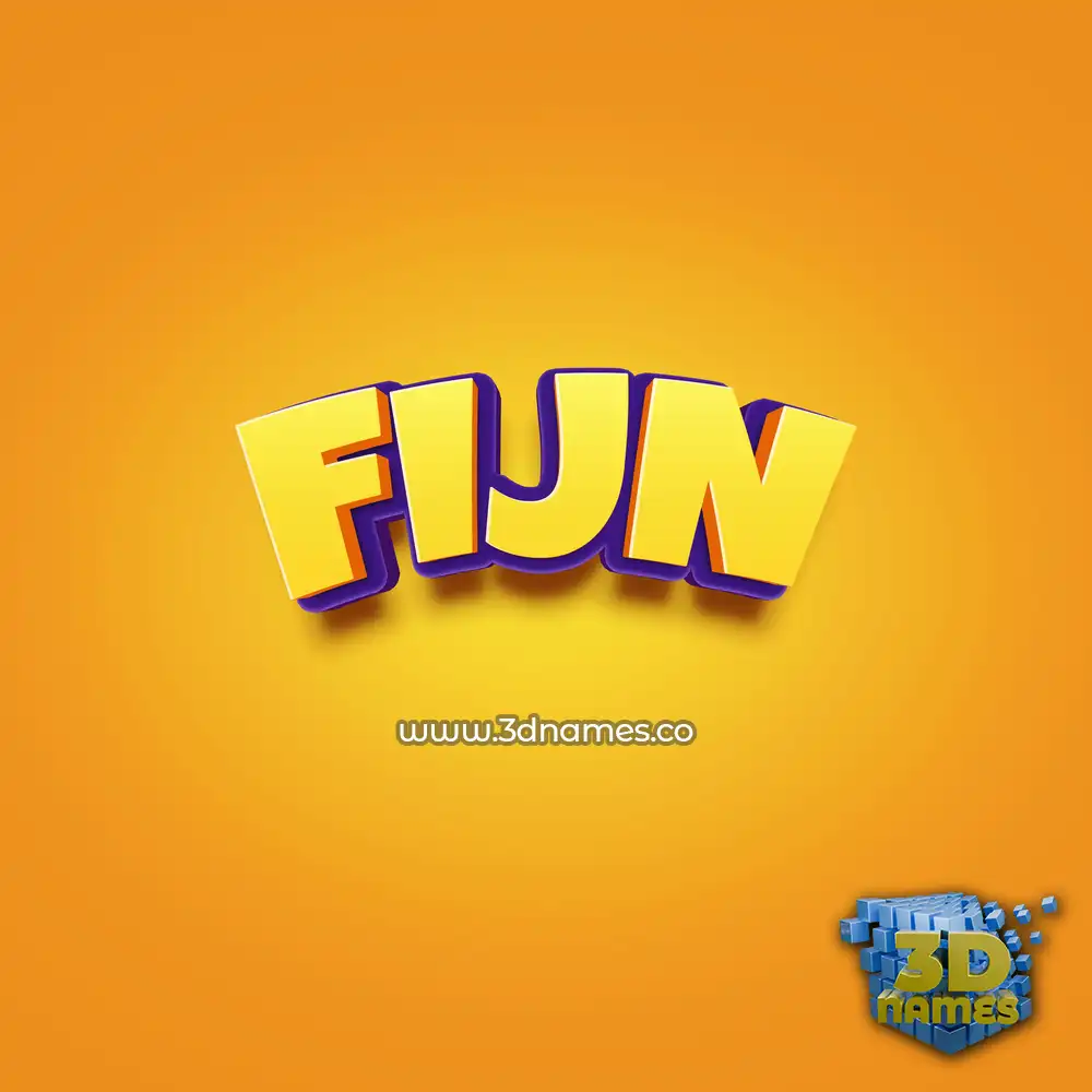 fijn in Orange Toon style - 3D name wallpaper