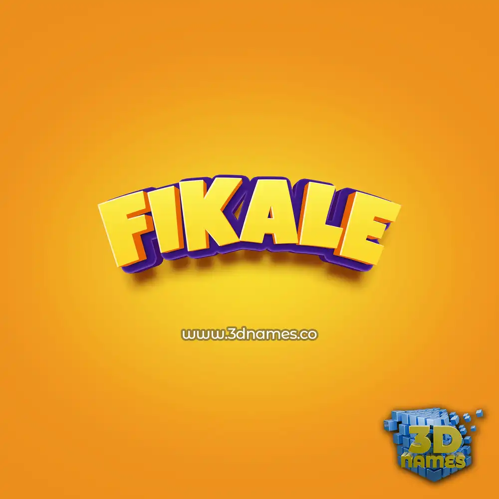 fikale in Orange Toon style - 3D name wallpaper