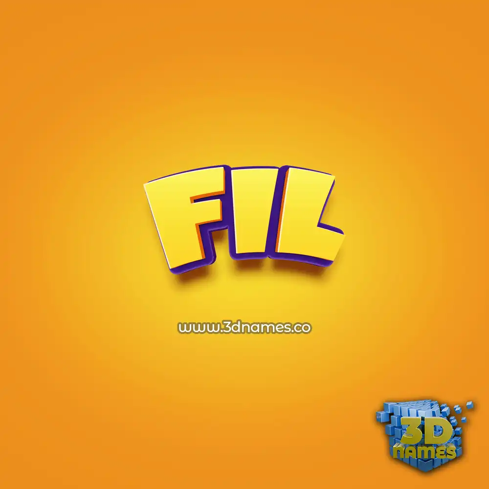 fil in Orange Toon style - 3D name wallpaper
