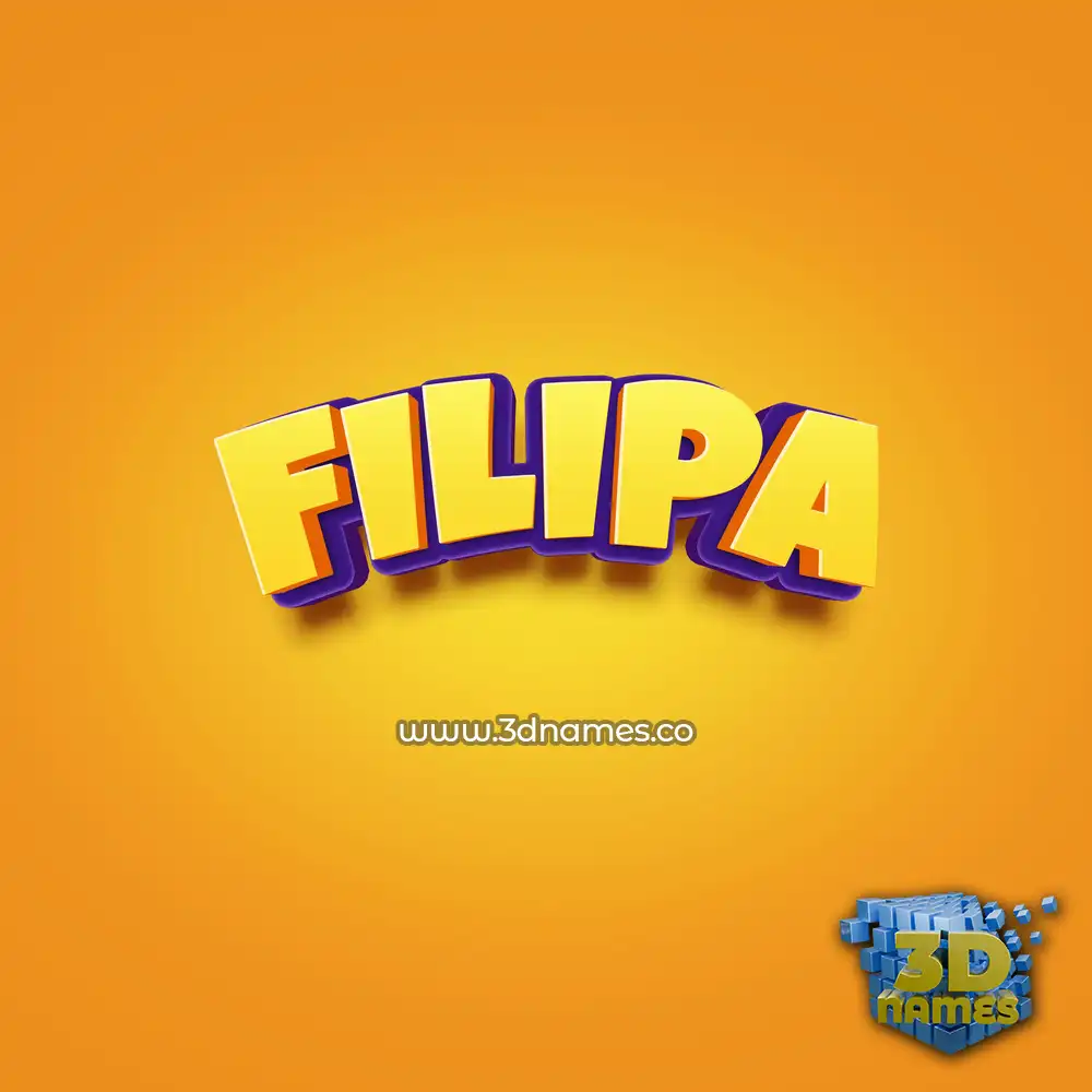 filipa in Orange Toon style - 3D name wallpaper