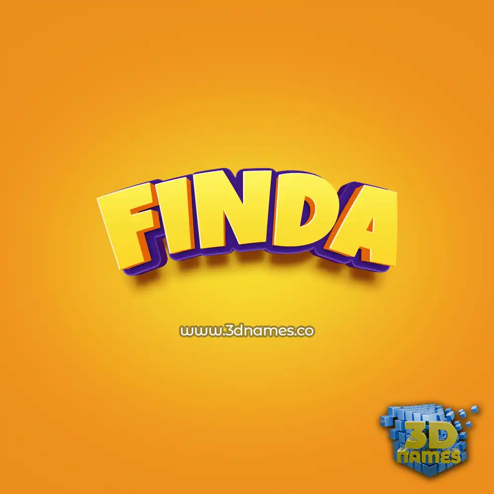 finda in Orange Toon style - 3D name wallpaper