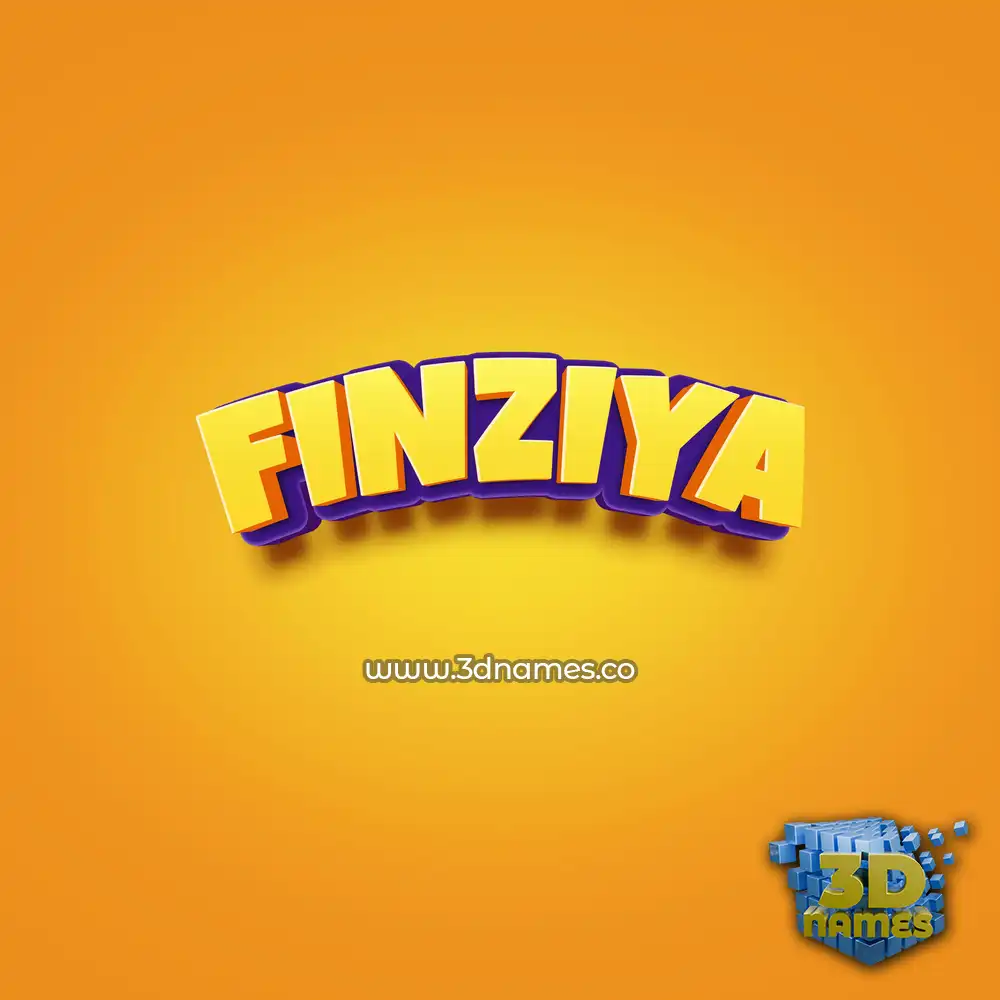 finziya in Orange Toon style - 3D name wallpaper