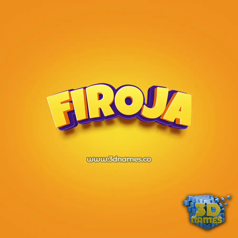 firoja in Orange Toon style - 3D name wallpaper