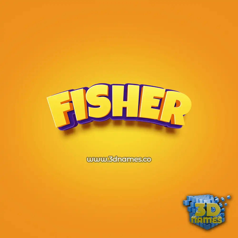 fisher in Orange Toon style - 3D name wallpaper