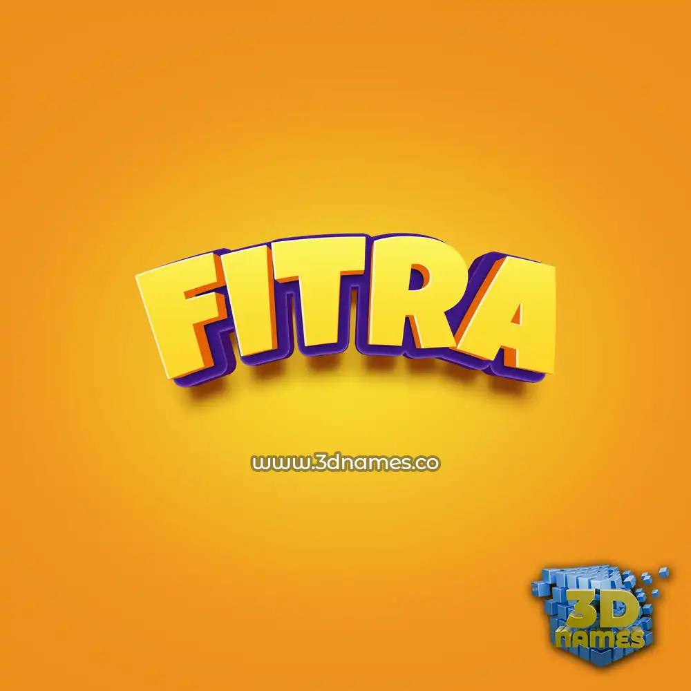 fitra in Orange Toon style - 3D name wallpaper