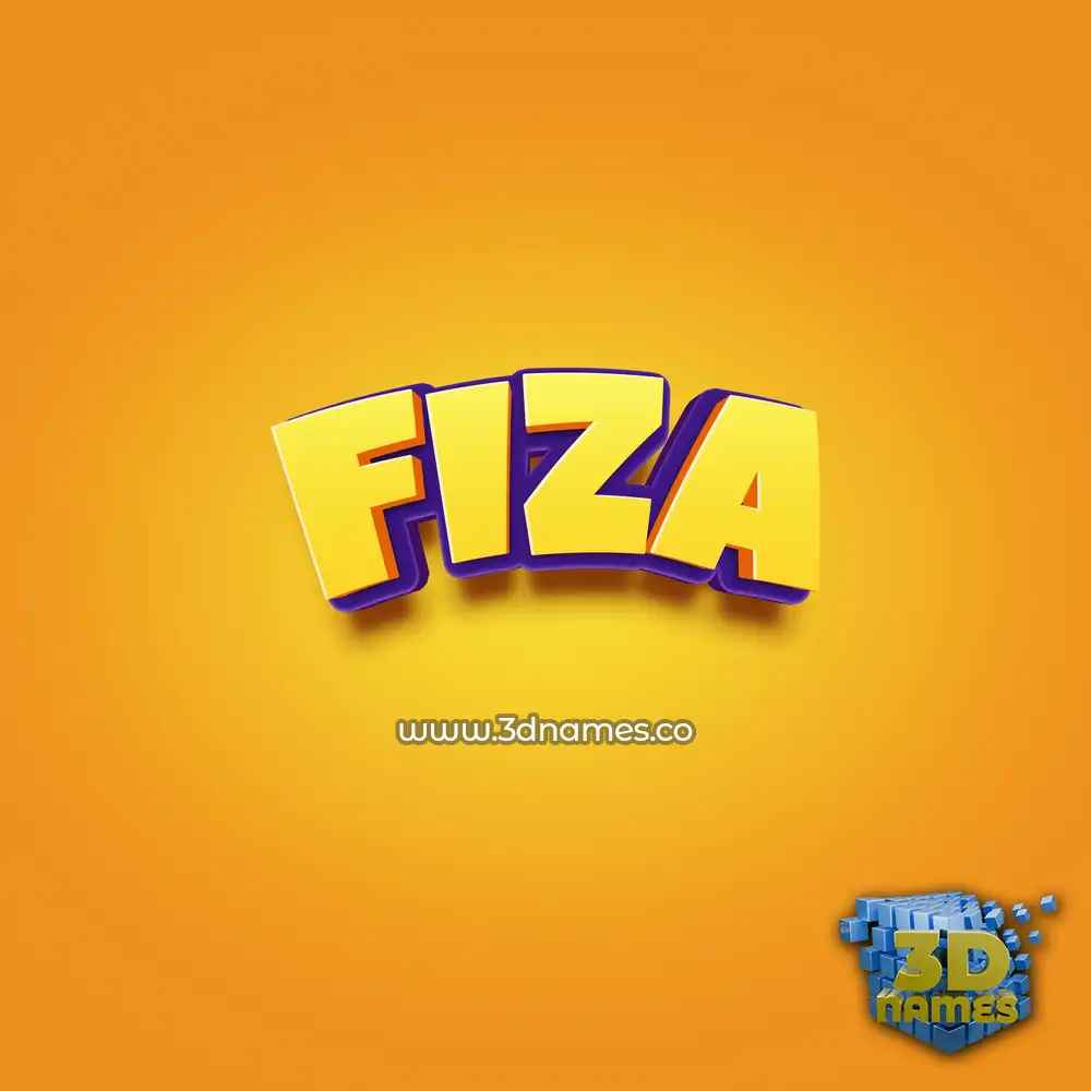 fiza in Orange Toon style - 3D name wallpaper