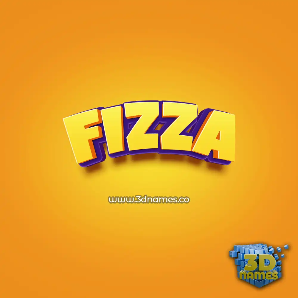 fizza in Orange Toon style - 3D name wallpaper