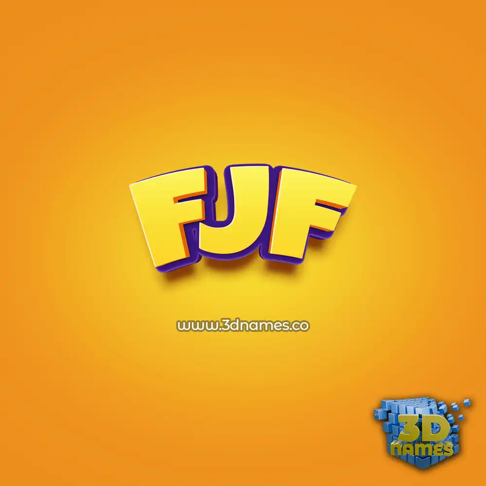 fjf in Orange Toon style - 3D name wallpaper
