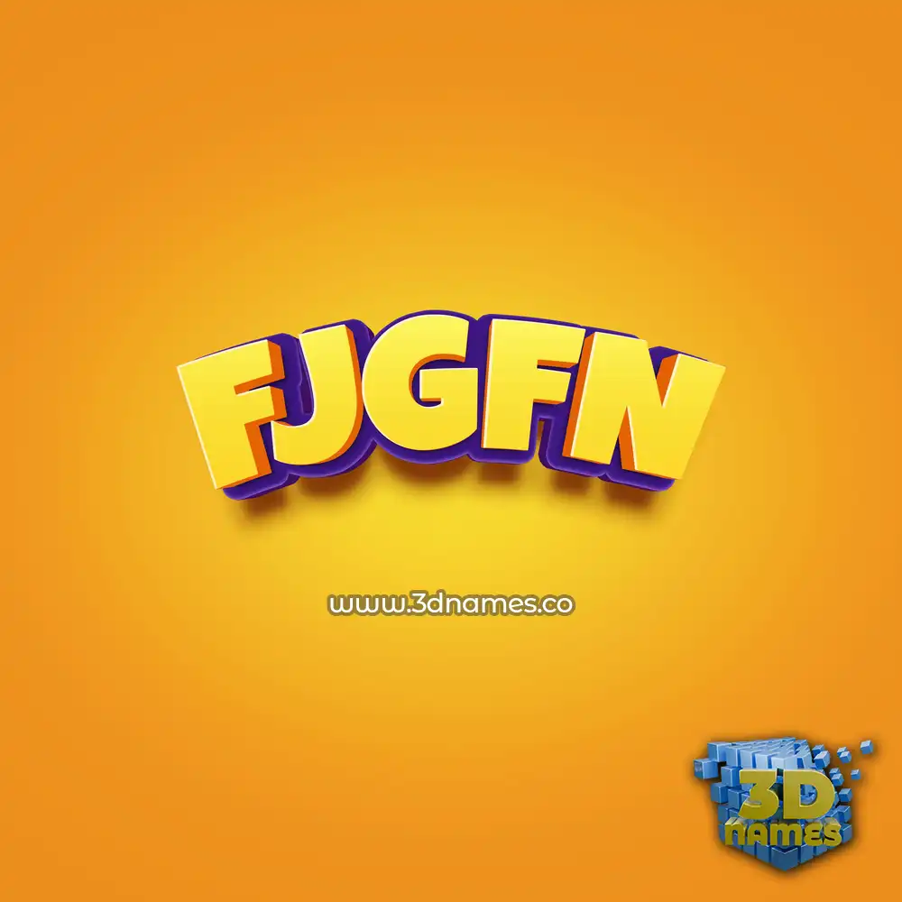 fjgfn in Orange Toon style - 3D name wallpaper