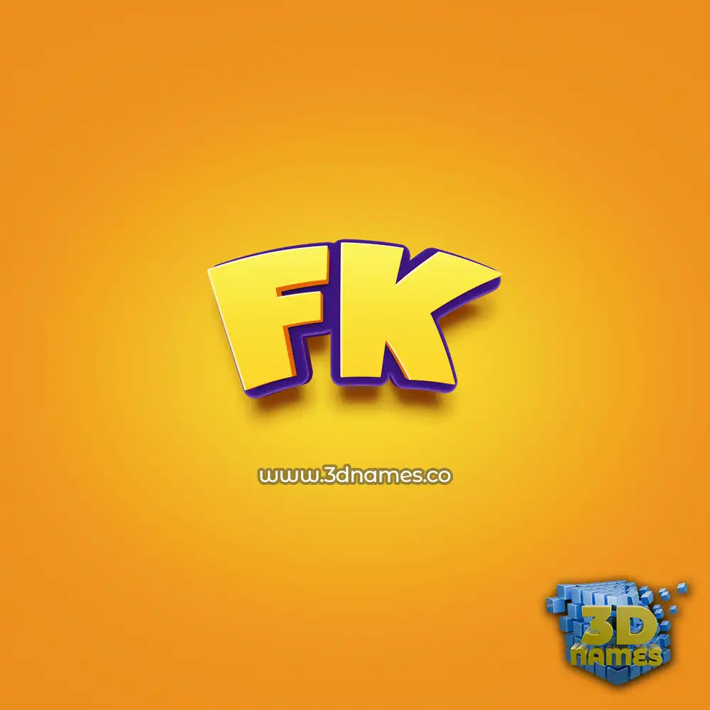 fk in Orange Toon style - 3D name wallpaper