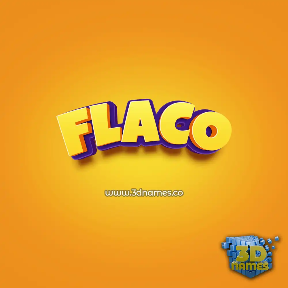 flaco in Orange Toon style - 3D name wallpaper