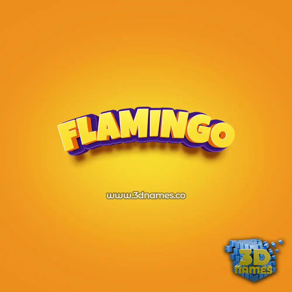 flamingo in Orange Toon style - 3D name wallpaper