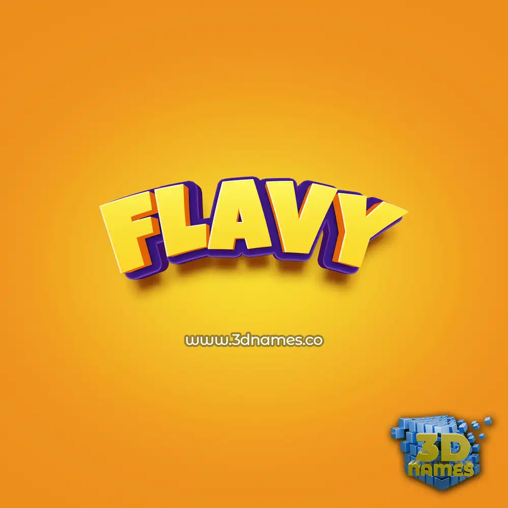 flavy in Orange Toon style - 3D name wallpaper
