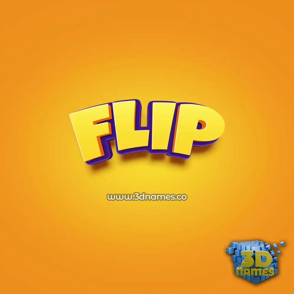 flip in Orange Toon style - 3D name wallpaper