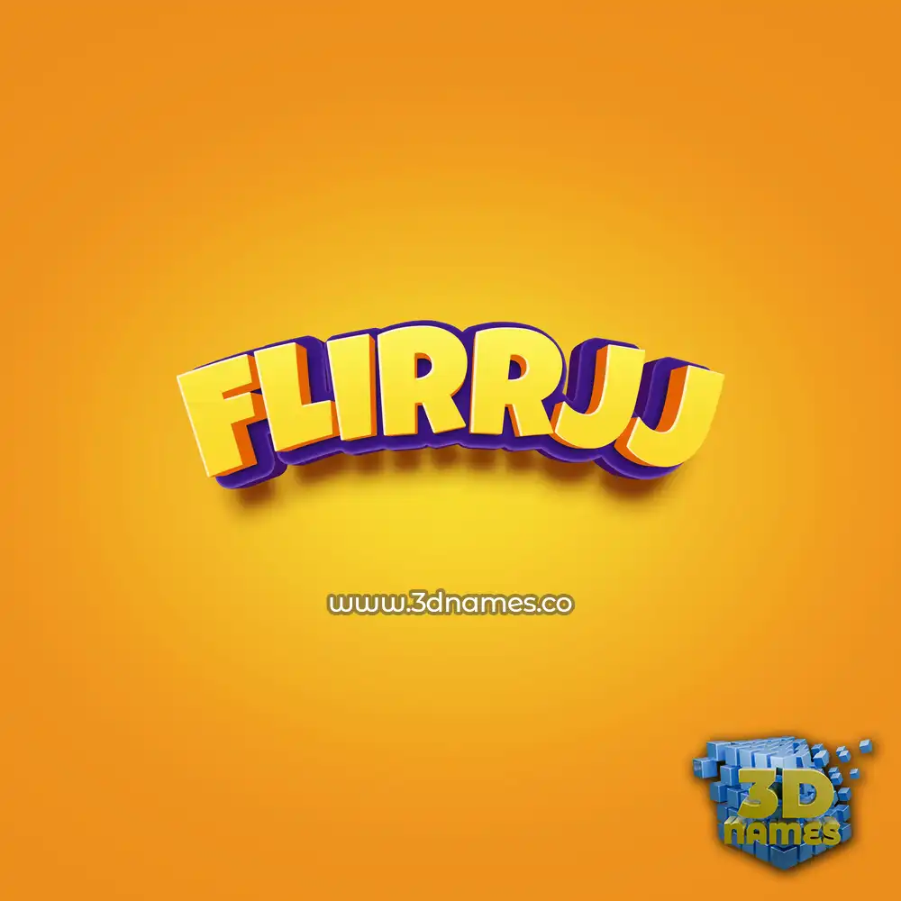 flirrjj in Orange Toon style - 3D name wallpaper