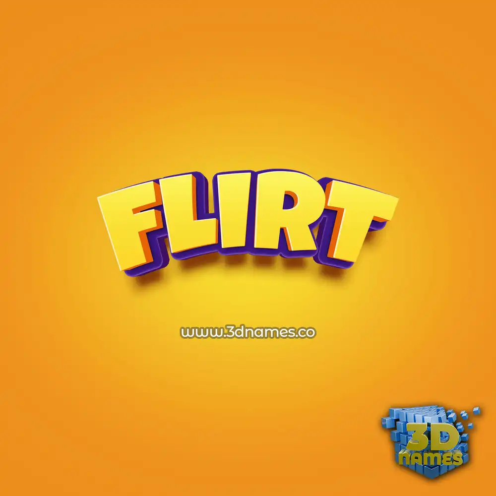 flirt in Orange Toon style - 3D name wallpaper