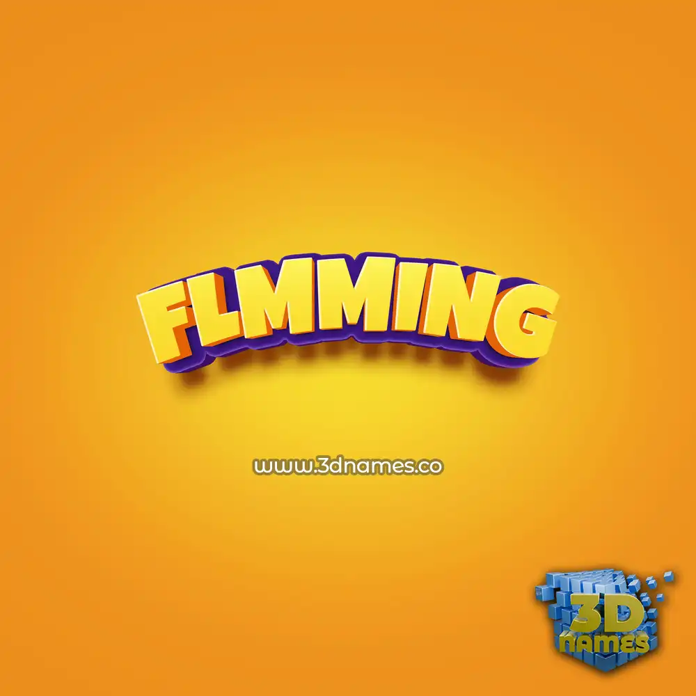 flmming in Orange Toon style - 3D name wallpaper