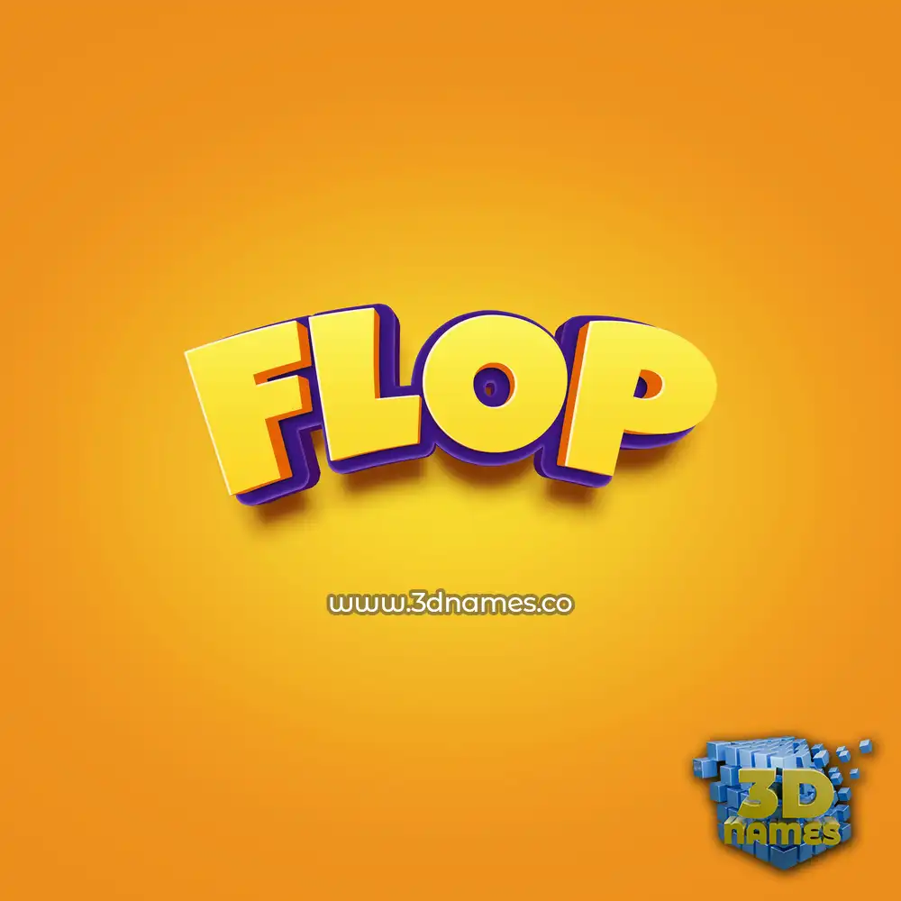 flop in Orange Toon style - 3D name wallpaper