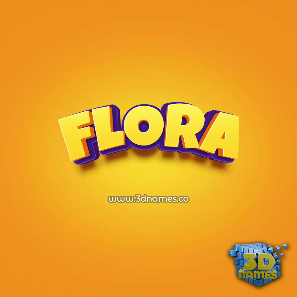flora in Orange Toon style - 3D name wallpaper