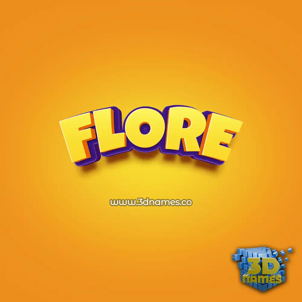 flore in Orange Toon style - 3D name wallpaper