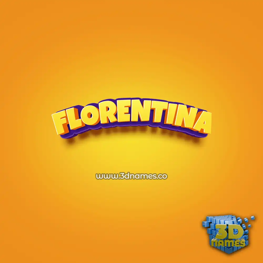florentina in Orange Toon style - 3D name wallpaper