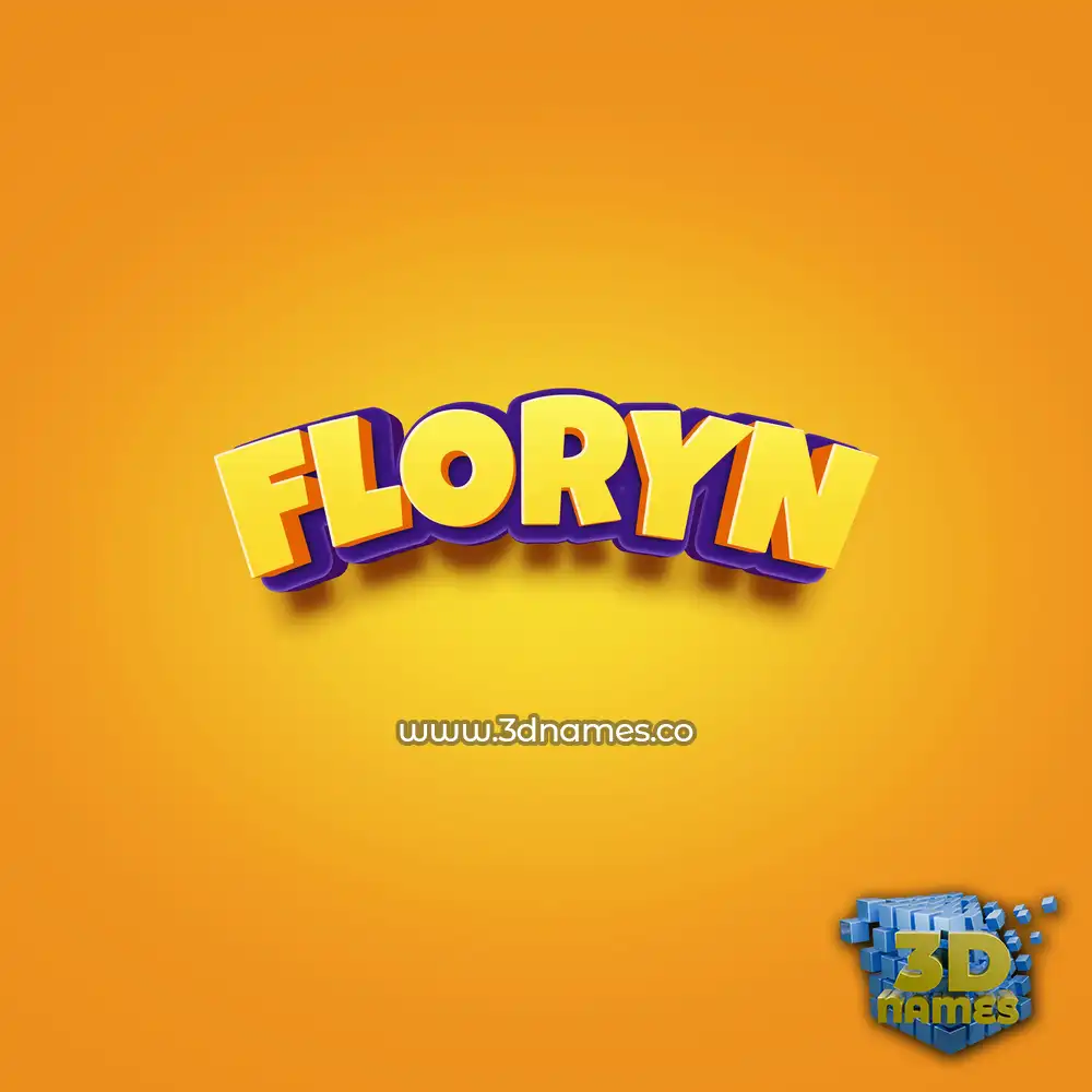 floryn in Orange Toon style - 3D name wallpaper