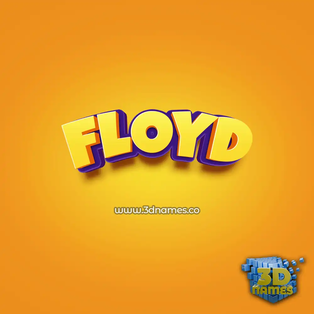 floyd in Orange Toon style - 3D name wallpaper