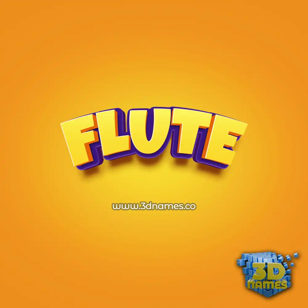 flute in Orange Toon style - 3D name wallpaper