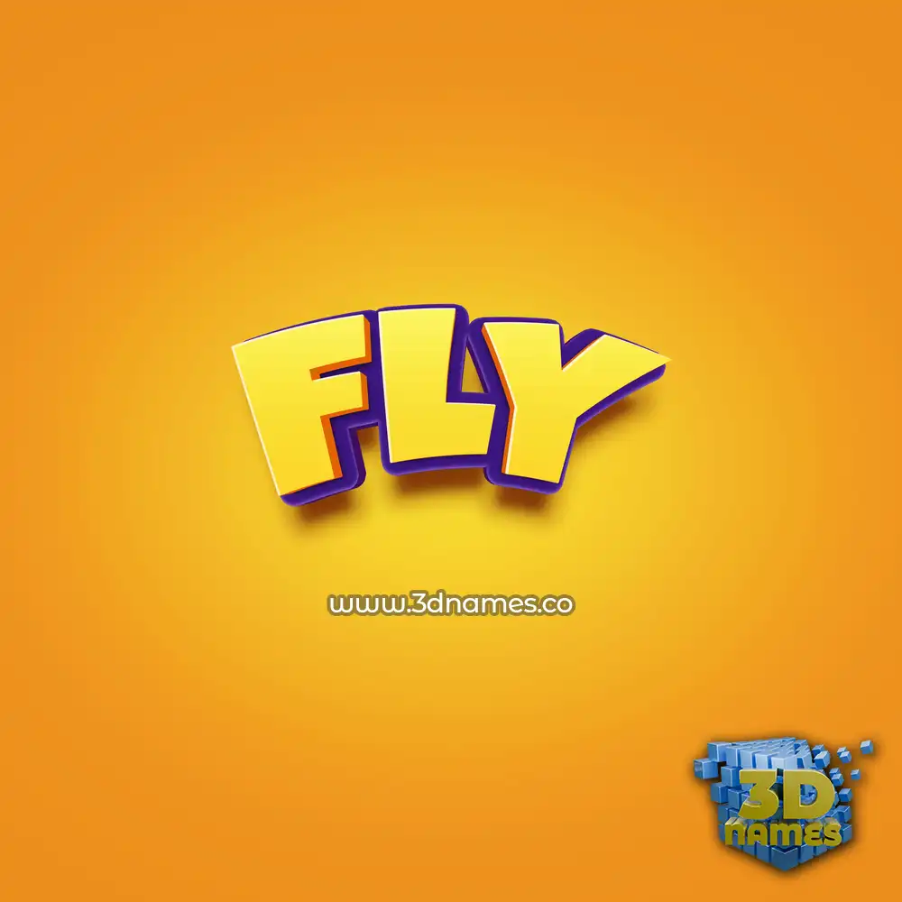 fly in Orange Toon style - 3D name wallpaper