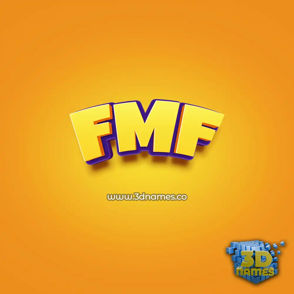 fmf in Orange Toon style - 3D name wallpaper